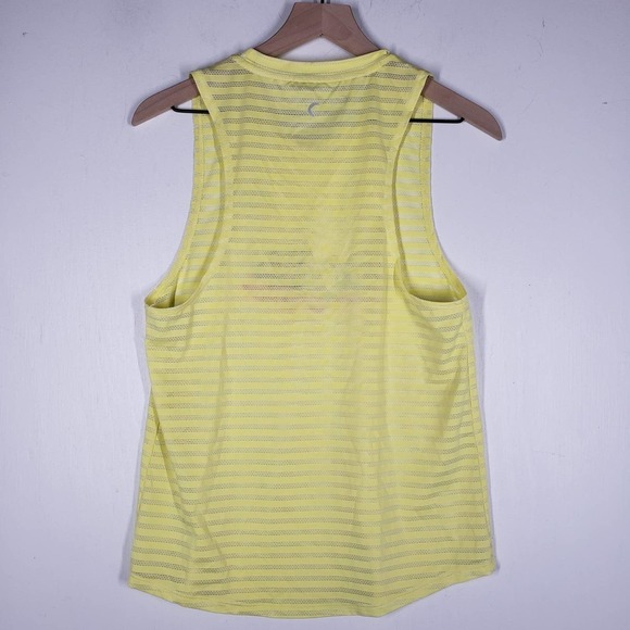 Zyia Active Nimbus Brighter Graphic‎ Tank Top L Lemon Yellow Stripe Mesh - Picture 7 of 7